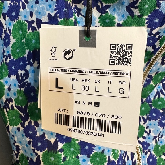 Zara floral crop top NWT - Size L - Picture 6 of 8